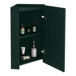 Chatsworth Corner Mirror Cabinet Green -Bathroom Discount Store cnrmcabgrn d1