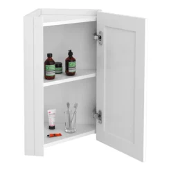 Chatsworth Corner Mirror Cabinet White -Bathroom Discount Store cnrmcabwht d1