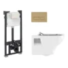 Crosswater MPRO Brushed Brass / Kai Toilet + Concealed WC Cistern With Wall Hung Frame -Bathroom Discount Store crwcbn02 d5