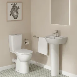 Ideal Standard Eurovit+ Comfort Height Close Coupled Toilet With Soft Close Seat -Bathroom Discount Store e218401 d1