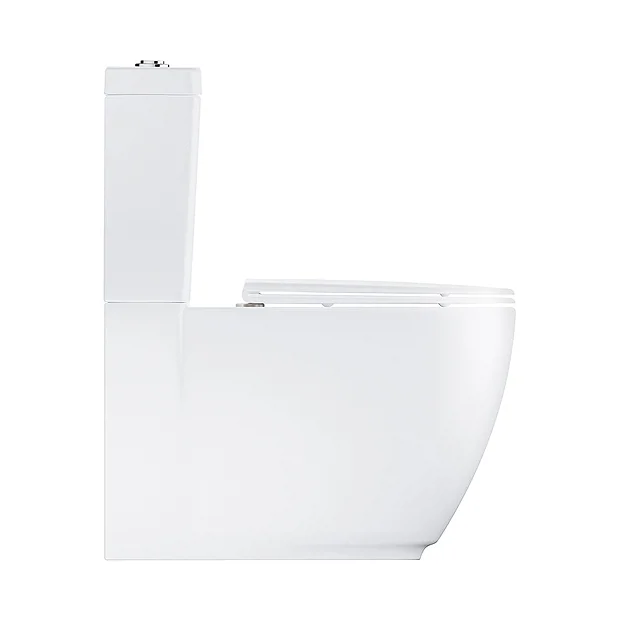 Grohe Essence Rimless Close Coupled Toilet With Soft Close Seat (Bottom Inlet) + FREE TOILET ROLL HOLDER 8 Grohe Essence Rimless Close Coupled Toilet With Soft Close Seat (Bottom Inlet) + FREE TOILET ROLL HOLDER - Image 6