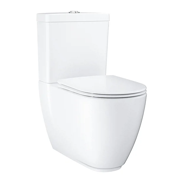 Grohe Essence Rimless Close Coupled Toilet With Soft Close Seat (Bottom Inlet) + FREE TOILET ROLL HOLDER 4 Grohe Essence Rimless Close Coupled Toilet With Soft Close Seat (Bottom Inlet) + FREE TOILET ROLL HOLDER - Image 2
