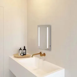 Brooklyn 390 X 500mm Battery Operated Illuminated LED Mirror -Bathroom Discount Store gs3x5bt d4n