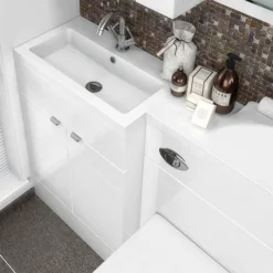 Hudson Reed 1105 X 360/260mm L-Shaped Full Depth Basin 7 Hudson Reed 1105 X 360/260mm L-Shaped Full Depth Basin -Bathroom Discount Store hudsonreed1105mmlshapedfulldepthbasind1