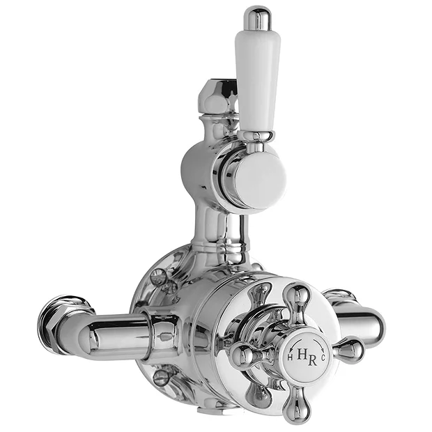 Hudson Reed Traditional Twin Exposed Thermostatic Shower Valve - Chrome 2 Hudson Reed Traditional Twin Exposed Thermostatic Shower Valve - Chrome
