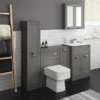 Keswick Grey 300mm Traditional Single Door Storage Unit -Bathroom Discount Store kesgry1d d3