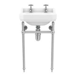 Keswick Traditional 500mm Basin & Chrome Wash Stand 12 Keswick Traditional 500mm Basin & Chrome Wash Stand -Bathroom Discount Store kt51thw d3