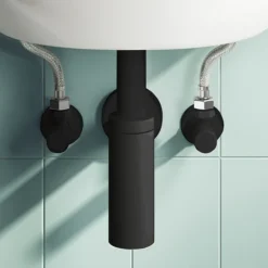 Arezzo Matt Black Trap And Isolating Set -Bathroom Discount Store mrtismb l