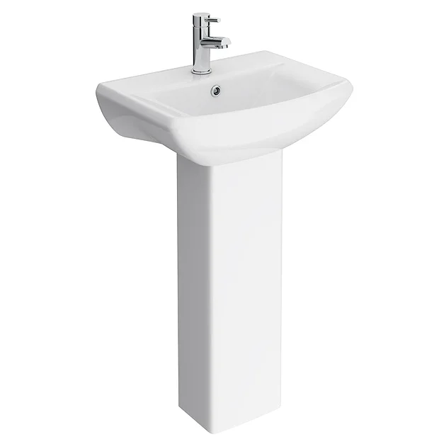 Nuie Asselby Cloakroom Basin 1TH With Pedestal (500 X 375mm) 4 Nuie Asselby Cloakroom Basin 1TH With Pedestal (500 X 375mm) - Image 2