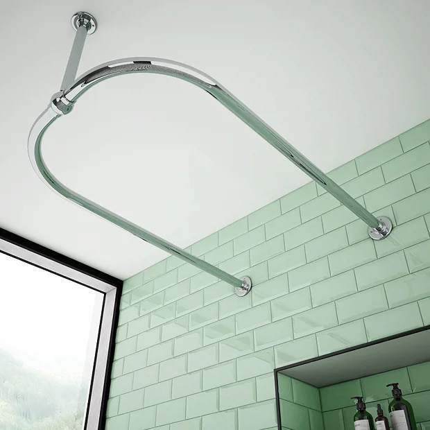 Chatsworth Traditional 1200 X 700mm Chrome U Shaped Shower Curtain Rail 4 Chatsworth Traditional 1200 X 700mm Chrome U Shaped Shower Curtain Rail - Image 2