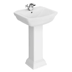 Rydal Traditional Basin + Pedestal (1 Tap Hole) -Bathroom Discount Store rydaltraditionalbasinandpedestal1tapholel