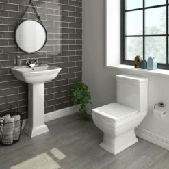 Rydal Traditional Basin + Pedestal (1 Tap Hole) -Bathroom Discount Store rydaltraditionalbasinnd1