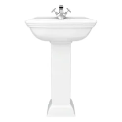 Rydal Traditional Basin + Pedestal (1 Tap Hole) -Bathroom Discount Store rydbp d2