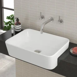 Salou Semi Recessed Basin 0TH - 480 X 375mm -Bathroom Discount Store salousemirecessedbasin0thl