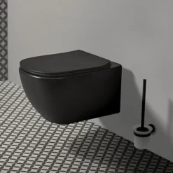 Ideal Standard Tesi Silk Black AquaBlade Wall Hung WC + Soft Close Seat