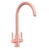 Rangemaster Intense Brushed Copper Dual Lever Kitchen Tap -Bathroom Discount Store tid1bc l