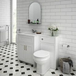 Chatsworth Traditional 700 X 490mm Arched Mirror With Glass Shelf - Chrome -Bathroom Discount Store tmcs02 d1