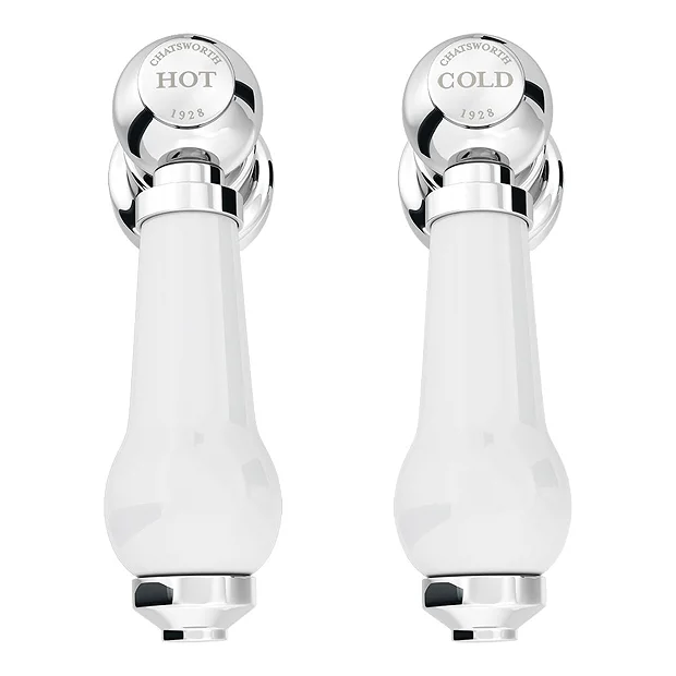 Chatsworth 1928 Traditional 3TH White Lever Basin Mixer Tap + Waste 5 Chatsworth 1928 Traditional 3TH White Lever Basin Mixer Tap + Waste - Image 3