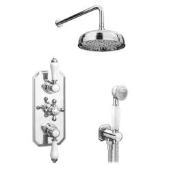 Trafalgar Traditional Triple Thermostatic Shower Package With Head + Handset -Bathroom Discount Store tradpk01 detail1