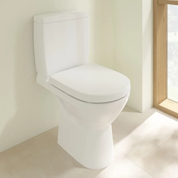 Villeroy & Boch Villeroy And Boch O.novo Compact Rimless Close Coupled Toilet (Bottom Entry Water Inlet) + Soft Close Seat 4 Villeroy & Boch Villeroy And Boch O.novo Compact Rimless Close Coupled Toilet (Bottom Entry Water Inlet) + Soft Close Seat - Image 2