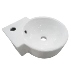 Othello Round Wall Hung Corner Basin 1TH - 310 X 440mm -Bathroom Discount Store ves035 d2