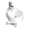 Othello Round Wall Hung Corner Basin 1TH - 310 X 440mm -Bathroom Discount Store ves035 n d2
