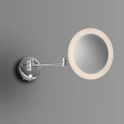 Venice Chrome Round 3x Magnifying LED Cosmetic Mirror -Bathroom Discount Store vncmrnd d1