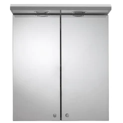 Croydex Shire 2 Door Mirror Cabinet With Light & Shaver Socket - White -Bathroom Discount Store wc267222eai2