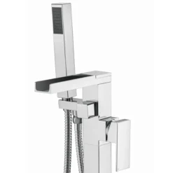 Monza Waterfall Floor Mounted Freestanding Bath Shower Mixer - Chrome -Bathroom Discount Store wf04 n d1