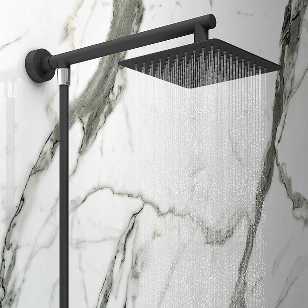 Monza Matt Black Waterfall Bath Shower Mixer Tap Inc. Overhead Rainfall Shower Head 3 Monza Matt Black Waterfall Bath Shower Mixer Tap Inc. Overhead Rainfall Shower Head
