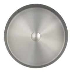 Arezzo Brushed Nickel 360mm Round Stainless Steel Counter Top Basin + Waste -Bathroom Discount Store z360bn d3