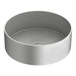 Arezzo Brushed Nickel 360mm Round Stainless Steel Counter Top Basin + Waste -Bathroom Discount Store z360bn d4