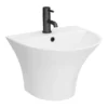 Arezzo Curved Ceramic One Piece Wall Hung Basin 1TH - 540mm Wide -Bathroom Discount Store z500m detail3